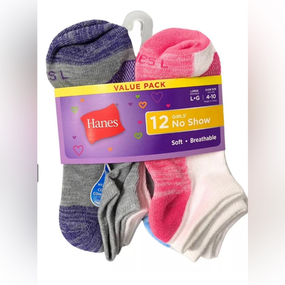 Two 12 packs of girls socks
